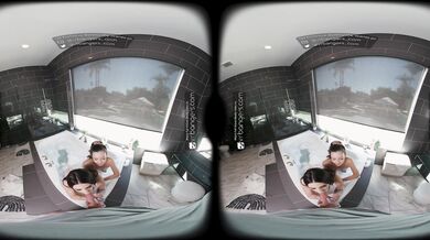 Innocent Virgin Student Sucked and Fucked by Sexy Neighbors in Steamy Bubble Bath VR / Mature VRTube
