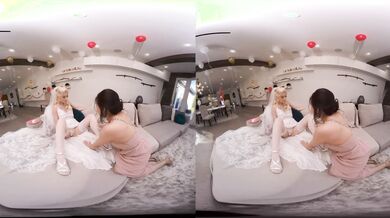 Lesbian Wedding Fling in VR: Two Blushing Brides-to-Be Share a Steamy Kiss and More / Mature VRTube