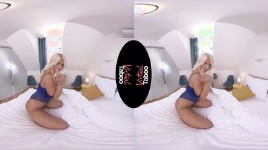 Sensual Blonde Bombshell Teases in Lacy Blue Lingerie - A Big Reveal in VR | Mature Vr Tube