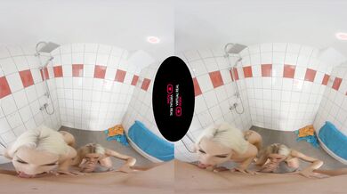Dirty Blonde Shower Sluts Devour Cock in Steamy Bathroom Fantasy / MatureVRTube