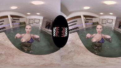 Tattooed Mature Slut Masturbates and Teases at the Swiming Pool /MatureVRTube